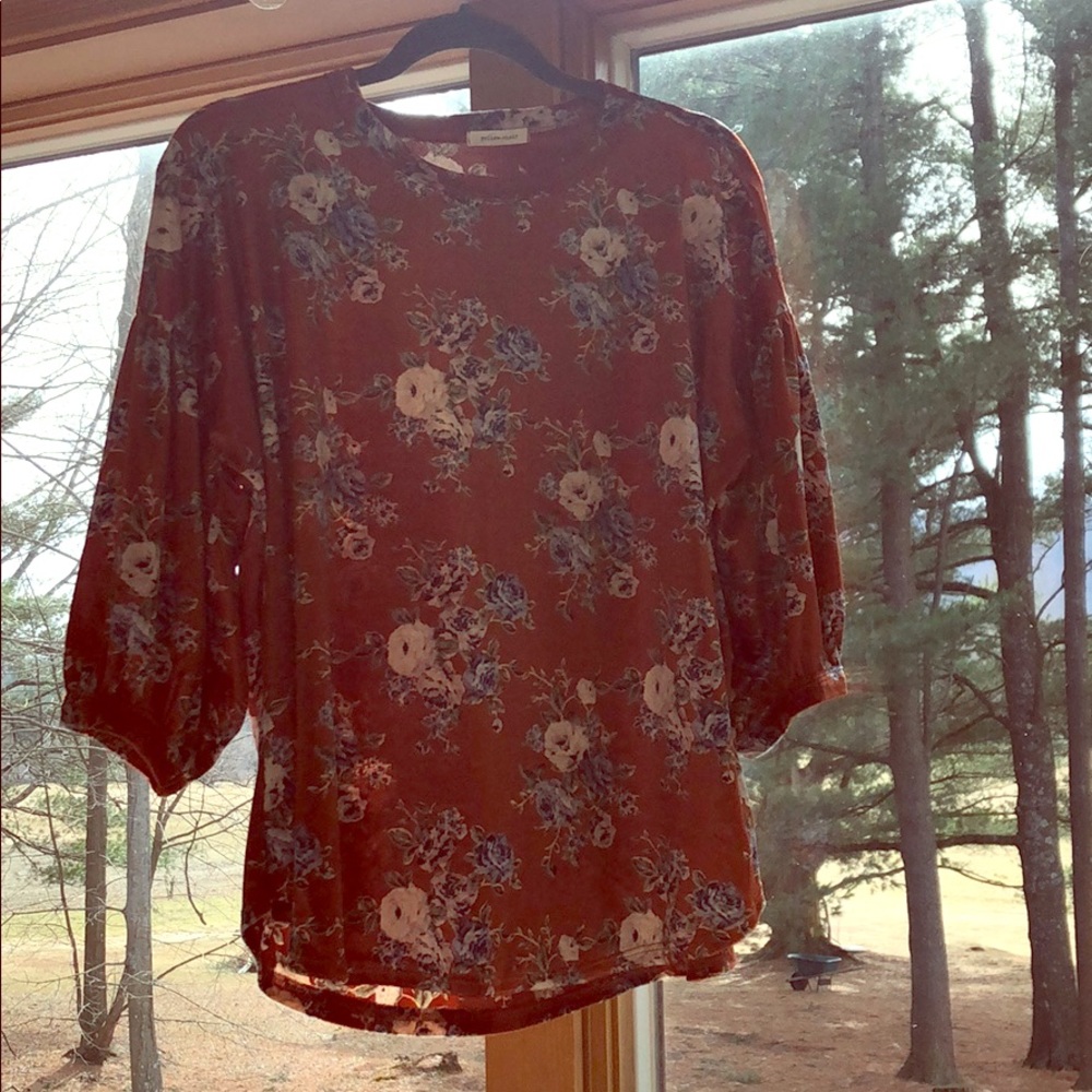 Velvet floral blouse